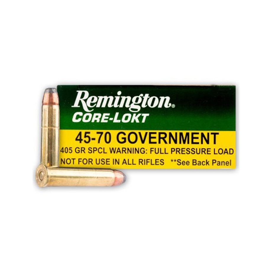 Munición metálica REMINGTON Core-Lockt .45-70 Govt 405 grains Full Pressure  imagen 1