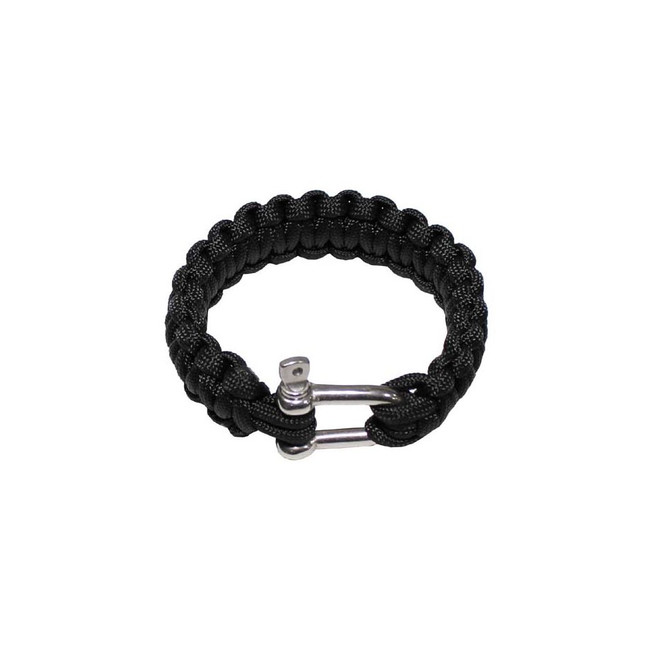 Pulsera Paracord negra con cierre metálico - M imagen 1