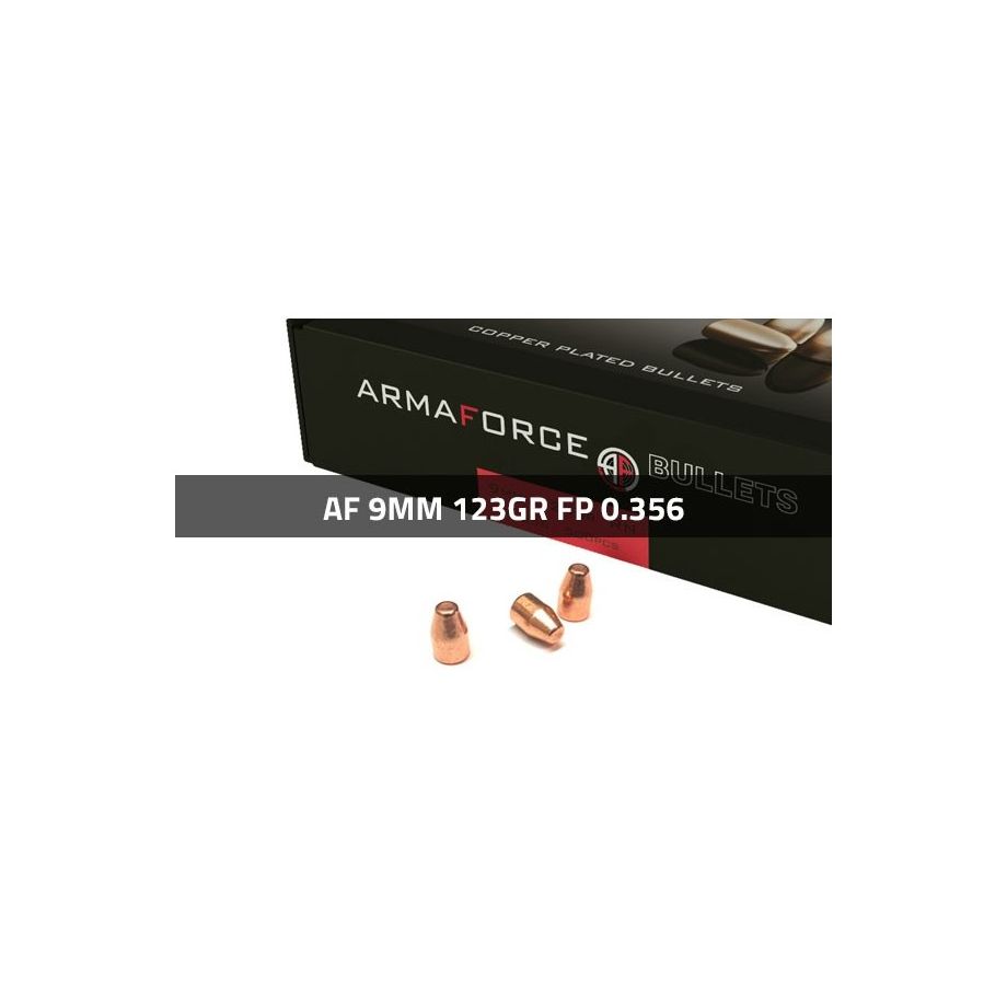 Puntas Cal. 9mm (.356)-123-FP Cobreado 500 uni. Armaforce imagen 1