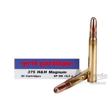 Munición rifle Prvi. Partizan Cal 375 H&H Mag. 300 grains SPRN  (20 Un)