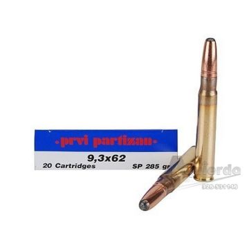 Munición rifle Prvi. Cal 9,3 x 62 285 grains SP (1 Caja 20 Un)
