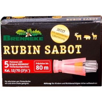 Cartuchos Brenneke Cal. 12/76 Caza 28gr. Rubinsabot 5 Un imagen 1