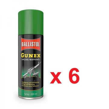 aceite para armas gunex 200 ml de ballistol en caja de 6 uds.
