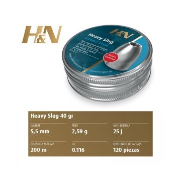 Balines H&N Slug HP heavy 5,53 - 2,59 g. / 40 gr.