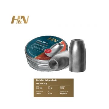Balines H&N Slug HP II 7,62 mm .301  - 3,50 g.