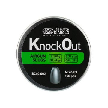 Balines JSB Knock Out Slugs HP 6,35 mm 33,49 gr - 150 unidades (.251)