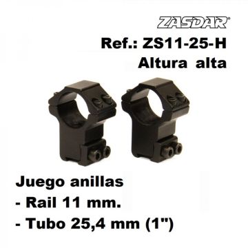 Anillas zasdar 1" Cola de milano Altas