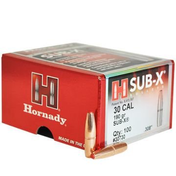 Puntas Hornady 30 .308 Sub-X 190 gr - 100 unidades
