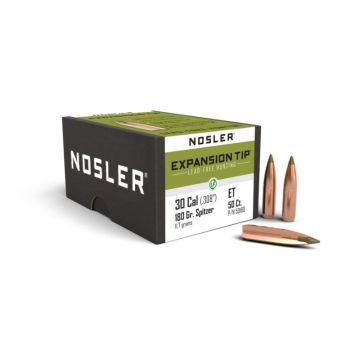 Puntas Nosler calibre 30 E-Tip 180gr 50uds - Sin plomo