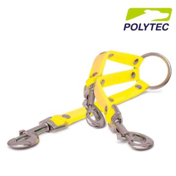 Acople Polytec triple correa de perro 20cm x 16mm - amarillo fosforito