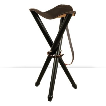 Asiento de caza trípode madera y piel - 65cm - 3 patas
