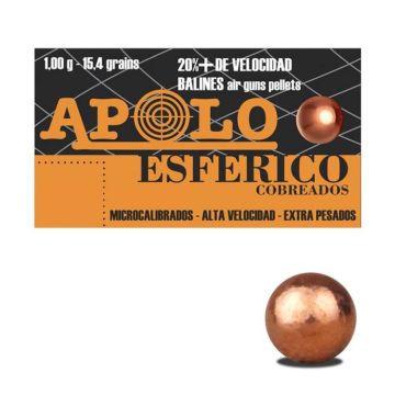 Balines Apolo copper esféricos 4,5 mm (.177) 0,60 g con 400 unidades