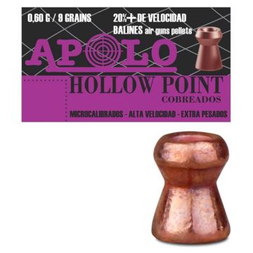 Balines Apolo hollow point cobreados 4,5 mm (.177) con 400 unidades