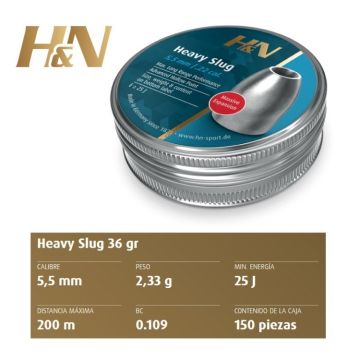 Balines H&N Slug HP Heavy 5.51 - 2,23 g / 36 gr