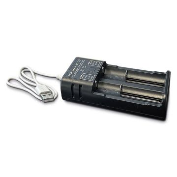 Cargador doble de baterías 18650