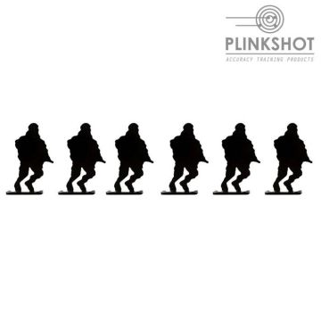 Diana Plinkshot de siluetas de 6 soldados corriendo