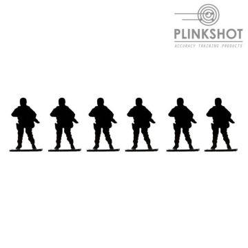 Diana Plinkshot de siluetas de 6 soldados en espera