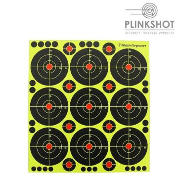 Dianas Plinkshot de 7,6 cm reactivas adhesivas con 25 hojas