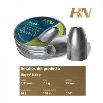 balines Slug de HN en calibre 6.35mm
