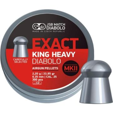 Balines JSB Exact King Heavy MKII 6,35 mm 33,95 gr - 150 unidades