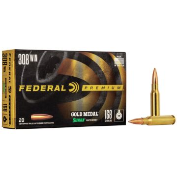 Munición metálica Federal gold medal sierra matchking 308 Win 168 grains