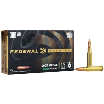 Munición metálica Federal gold medal sierra matchking 308 Win 175 grains