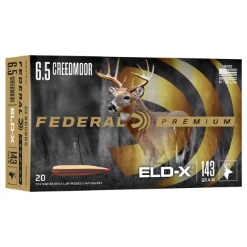 Munición metálica Federal hornady ELD-X 6.5 Creedmoor 143 gr