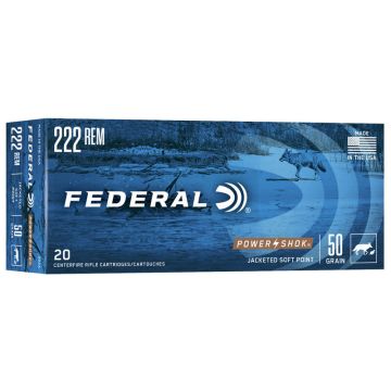 Munición metálica FEDERAL Power-Shok 222 Remington - 50 grains SP