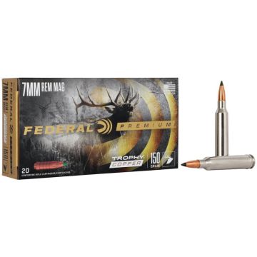 Munición metálica Federal trophy copper 7 mm Rem Mag 150 grains