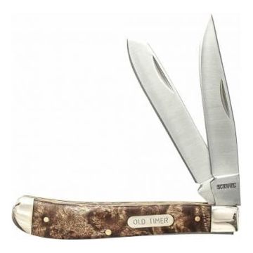 navaja de bolsillo doble hoja marron old timer