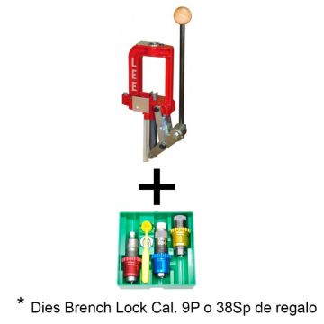 Prensa de recarga Lee challenger breech lock + dies 9 mm