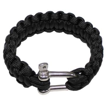 Pulsera Paracord negra con cierre metálico - M imagen 1