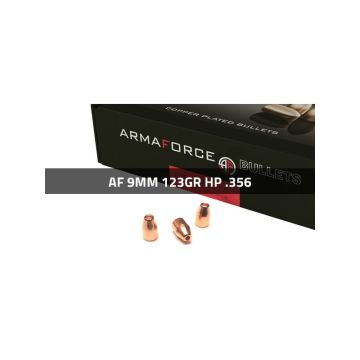 Puntas Cal. 9mm (.356)-123-HP Cobreado 500 uni. Armaforce imagen 1