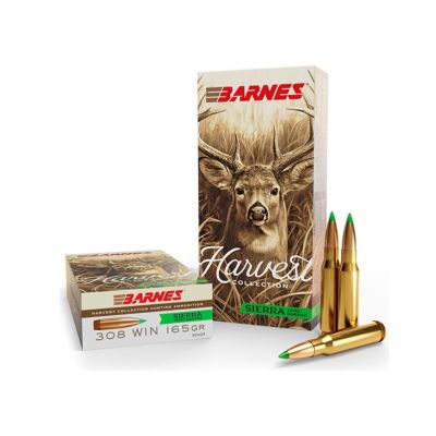 Munici&oacute;n Barnes 308 Win Harvest Collection Sierra Tipped GameKing 165 grains