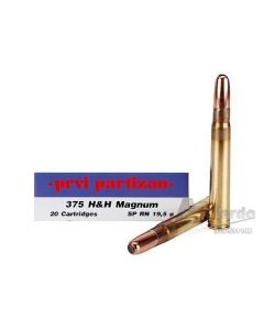 Munición rifle Prvi. Partizan Cal 375 H&H Mag. 300 grains SPRN  (20 Un)