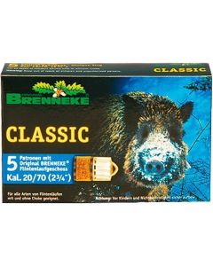 Cartuchos Brenneke Cal. 20/70 Caza 24gr. Classic 5 Unid. imagen 1