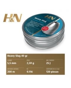 Balines H&N Slug HP heavy 5,53 mm .218 - 2,59 g.