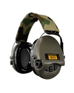 Cascos protección auditiva Sordin Supreme Pro-X Led (Verde con banda textil Camo)