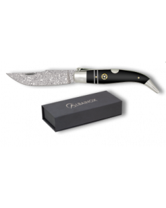 Navaja teja damasco inoxidable albainox mango stamina negra 8.2 cm