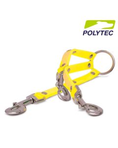 Acople Polytec triple correa de perro 20cm x 16mm - amarillo fosforito