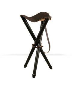 Asiento de caza trípode madera y piel - 45cm - 3 patas
