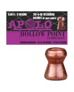 Balines Apolo hollow point cobreados 5,5 mm (.22) 1.15g - 200 unidades