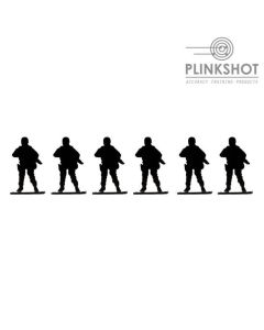 Diana Plinkshot de siluetas de 6 soldados en espera