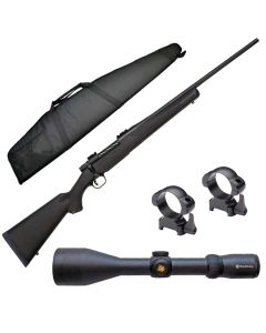 PACK Rifle Mossberg Patriot Synthetic + Visor 3-12x56 + Anillas + Funda