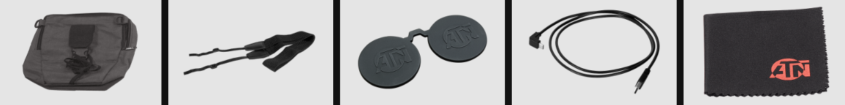 ¿Qué accesorios incluyen los prismáticos ATN Binox 4t 1-10x?