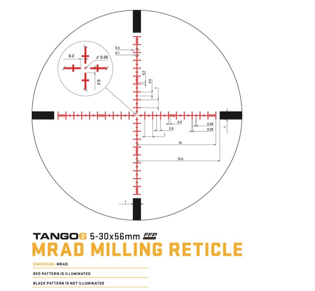 reticula del visor sig sauer tango 6