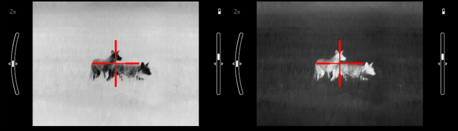 visor termico de caza ATN Mars LT con diferentes modos de pantalla