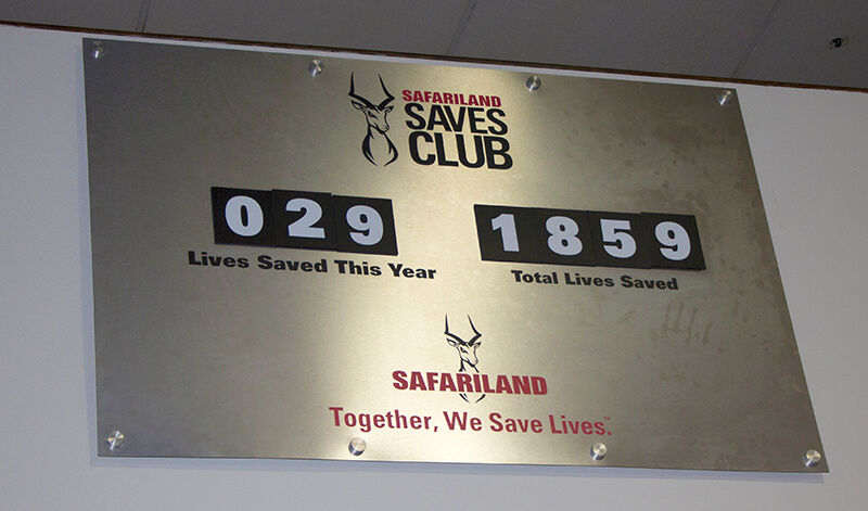 Contador de vidas salvadas, en la fábrica de Safariland