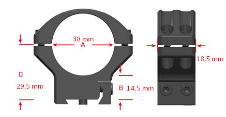 anillas warne 30mm para tikka t3