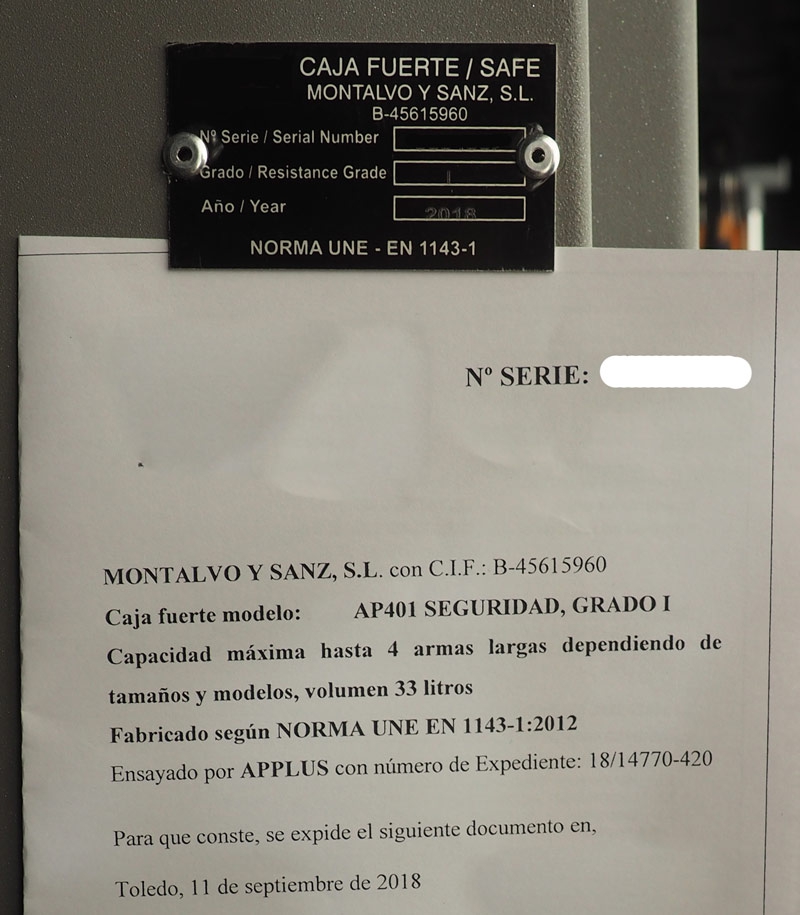 Certificado UNE 1143-1: 2012